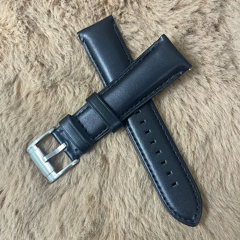 Fossil 22mm Black Leather Watch Strap -Craftsmanship Timepieces